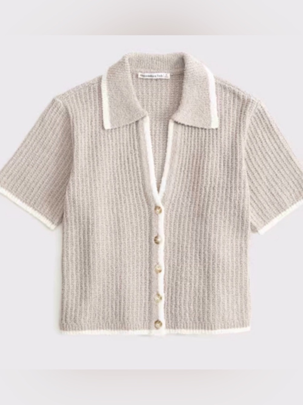 NWT Abercrombie & Fitch Short-sleeved crochet style polo shirt